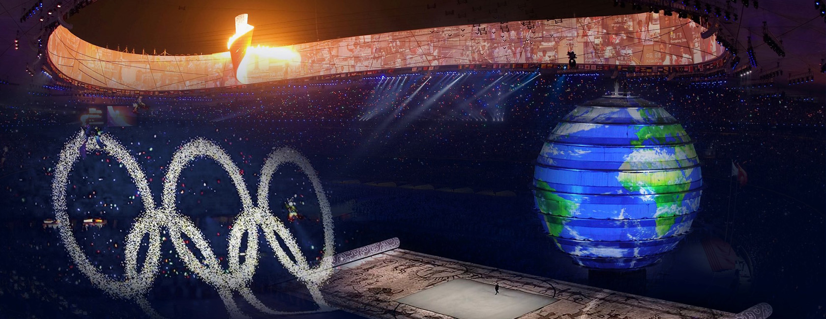 2008年北京奥运会开幕式 今年会·(jinnianhui)金字招牌打造梦幻五环、巨型LED地屏画卷、地球影像等项目